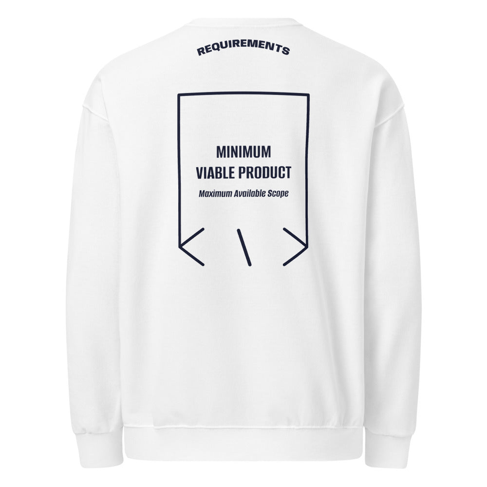 Minimum Viable Product — White J. Navy back mockup