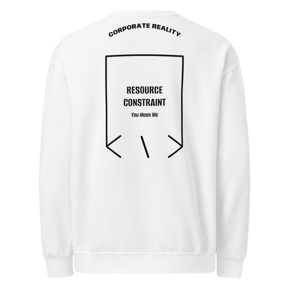 Resource Constraint — White Black back mockup
