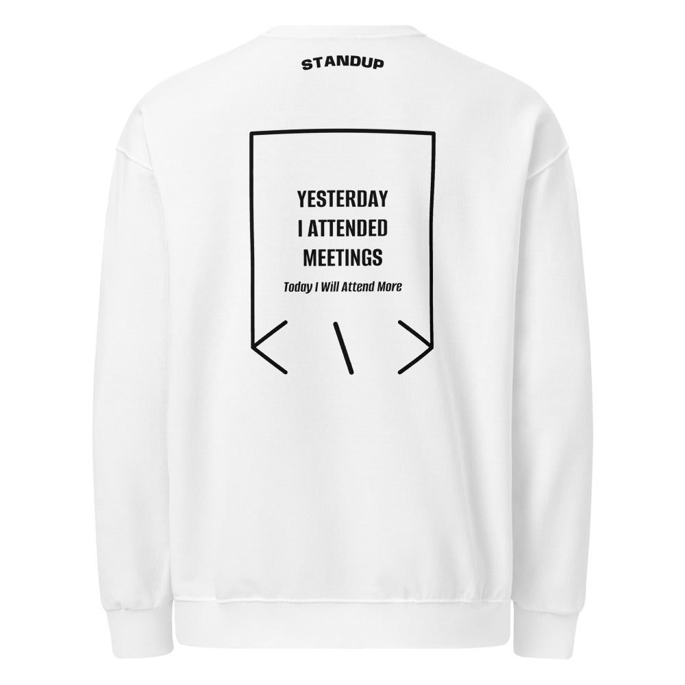 Yesterday I Attended Meetings — White Black back mockup