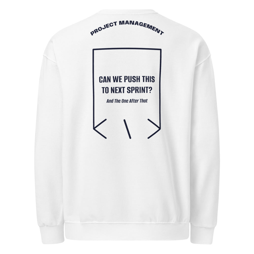 Can We Push This To Next Sprint? — White J. Navy back mockup