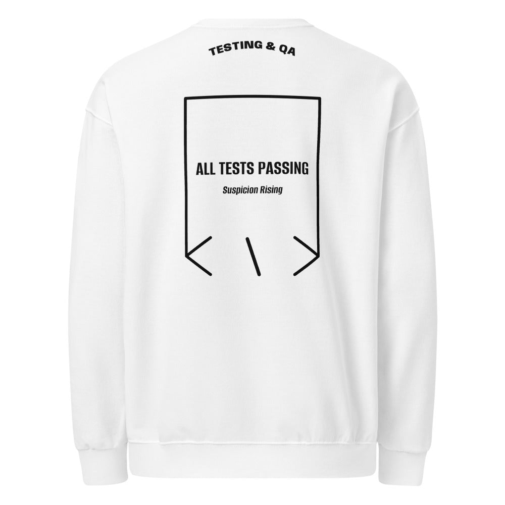 All Tests Passing — White Black back mockup