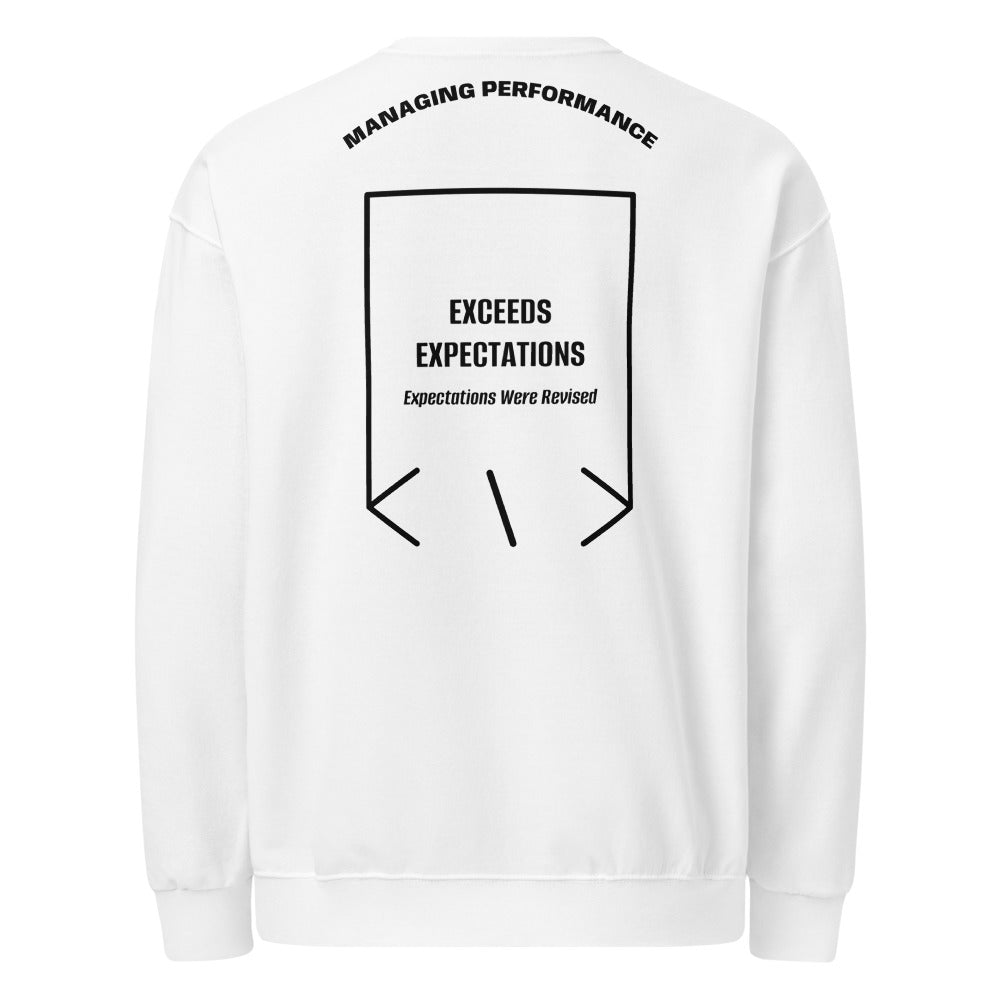 Exceeds Expectations — White Black back mockup