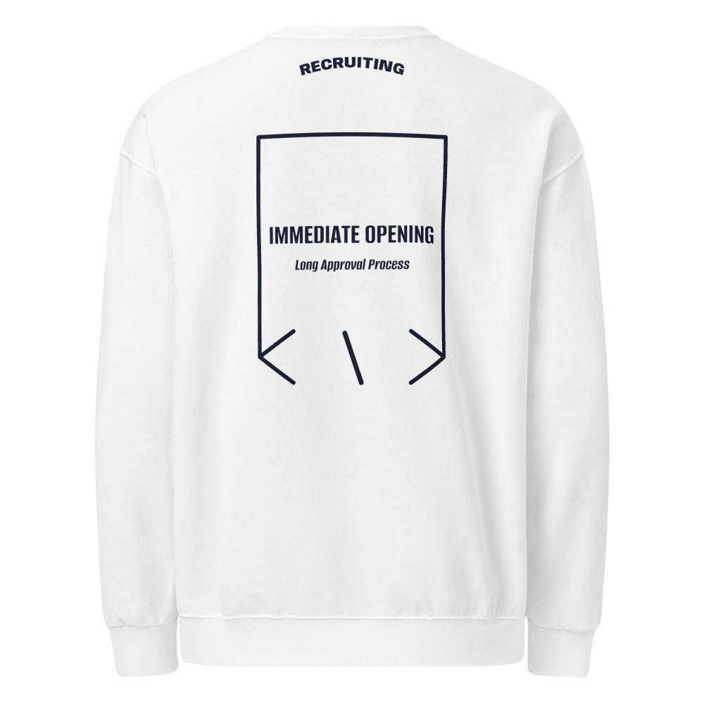 Immediate Opening — White J. Navy back mockup