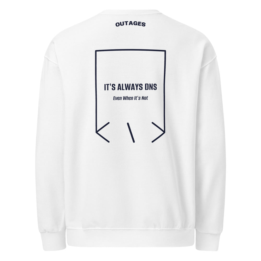 It's Always DNS — White J. Navy back mockup