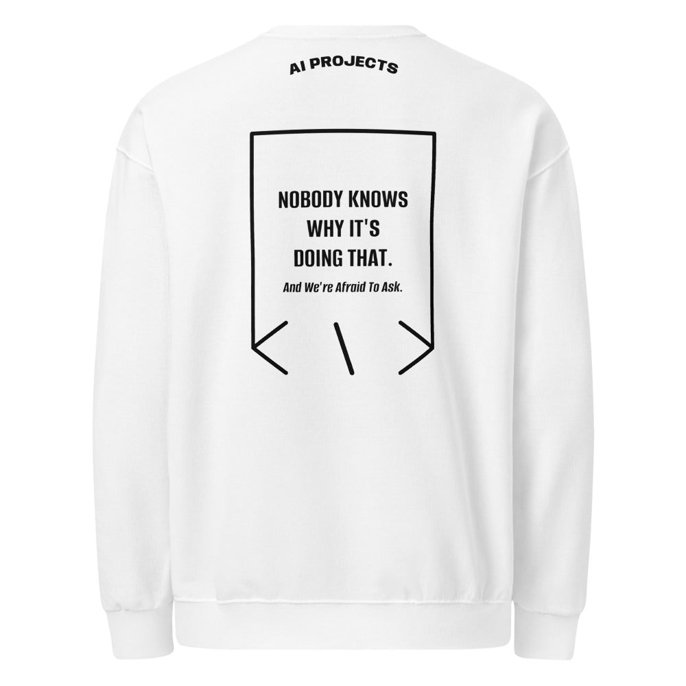 Nobody Knows Why It's Doing That. — White Black back mockup