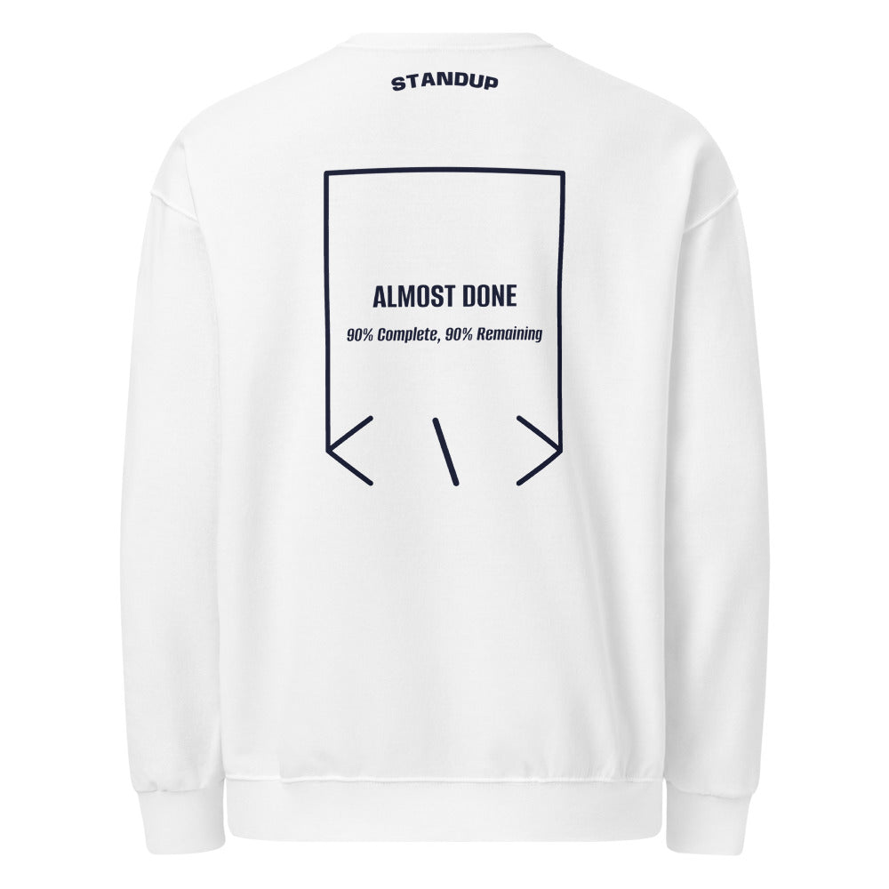 Almost Done — White J. Navy back mockup