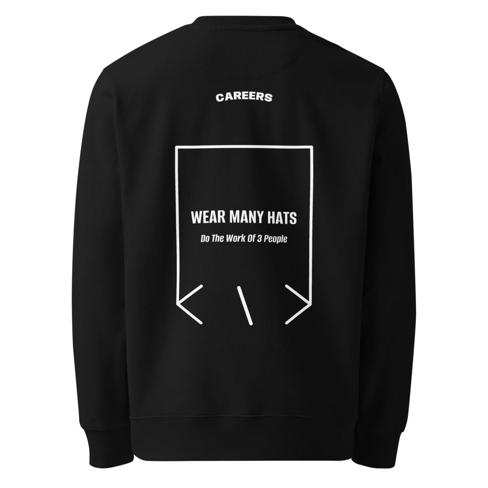 Wear Many Hats — Black White back mockup