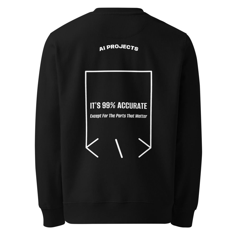It's 99% Accurate — Black White back mockup