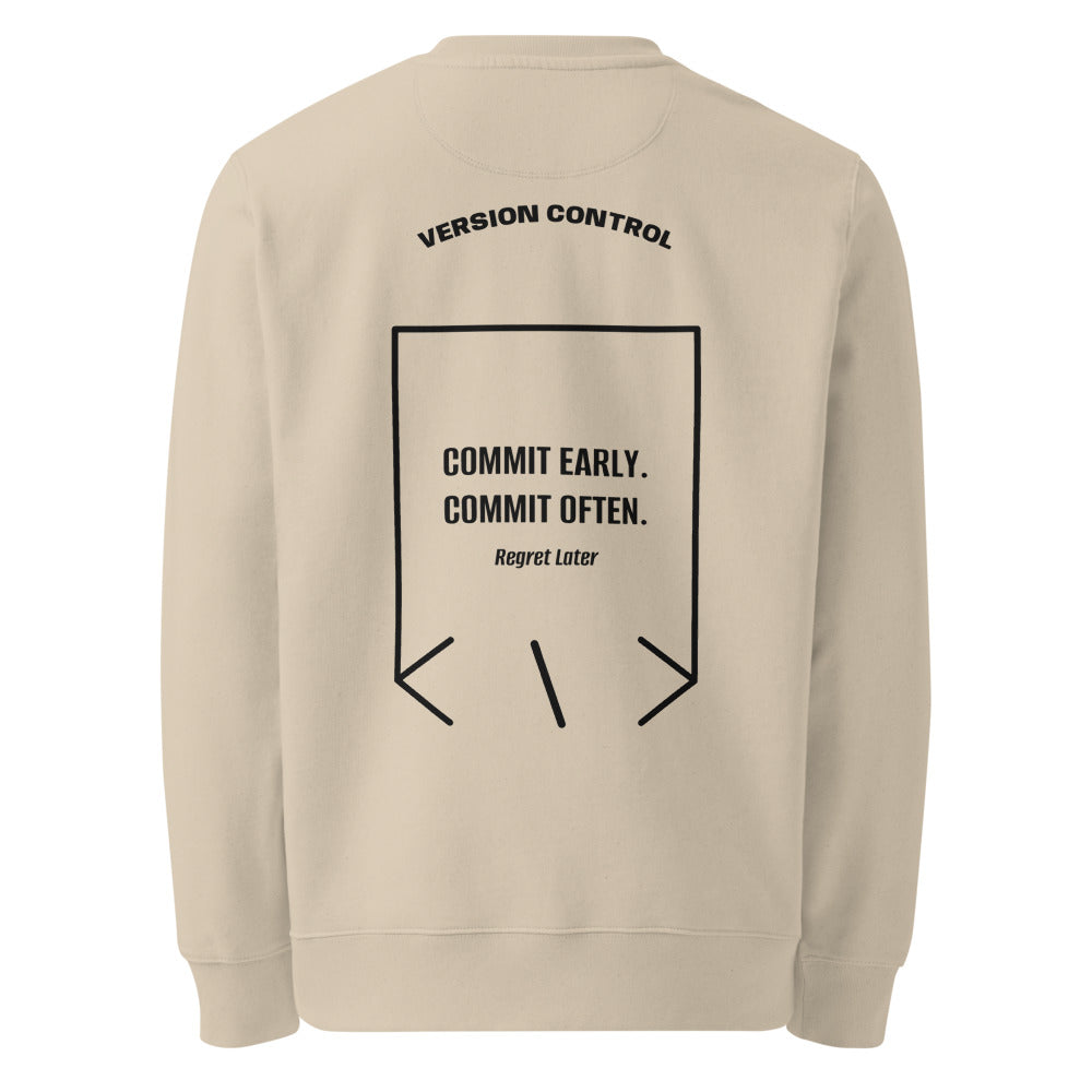 Commit Early. Commit Often. — Desert Dust Black back mockup