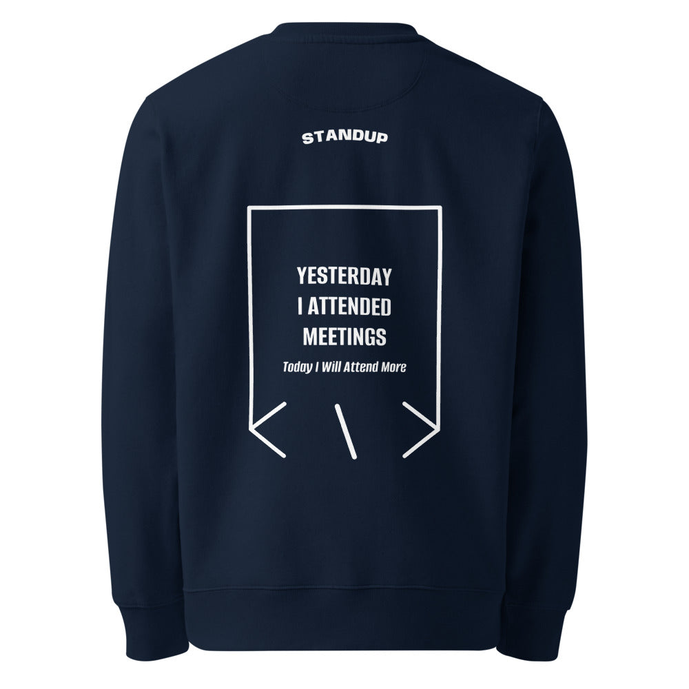 Yesterday I Attended Meetings — French Navy White back mockup