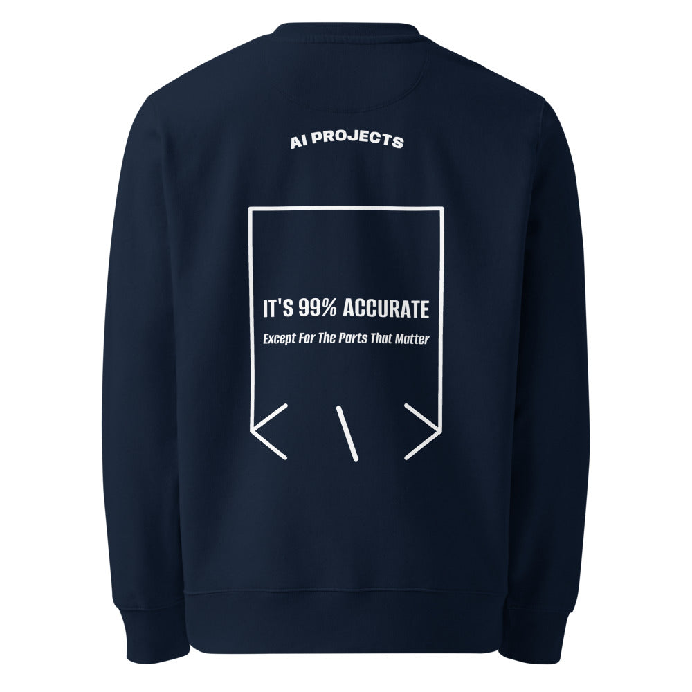 It's 99% Accurate — French Navy White back mockup