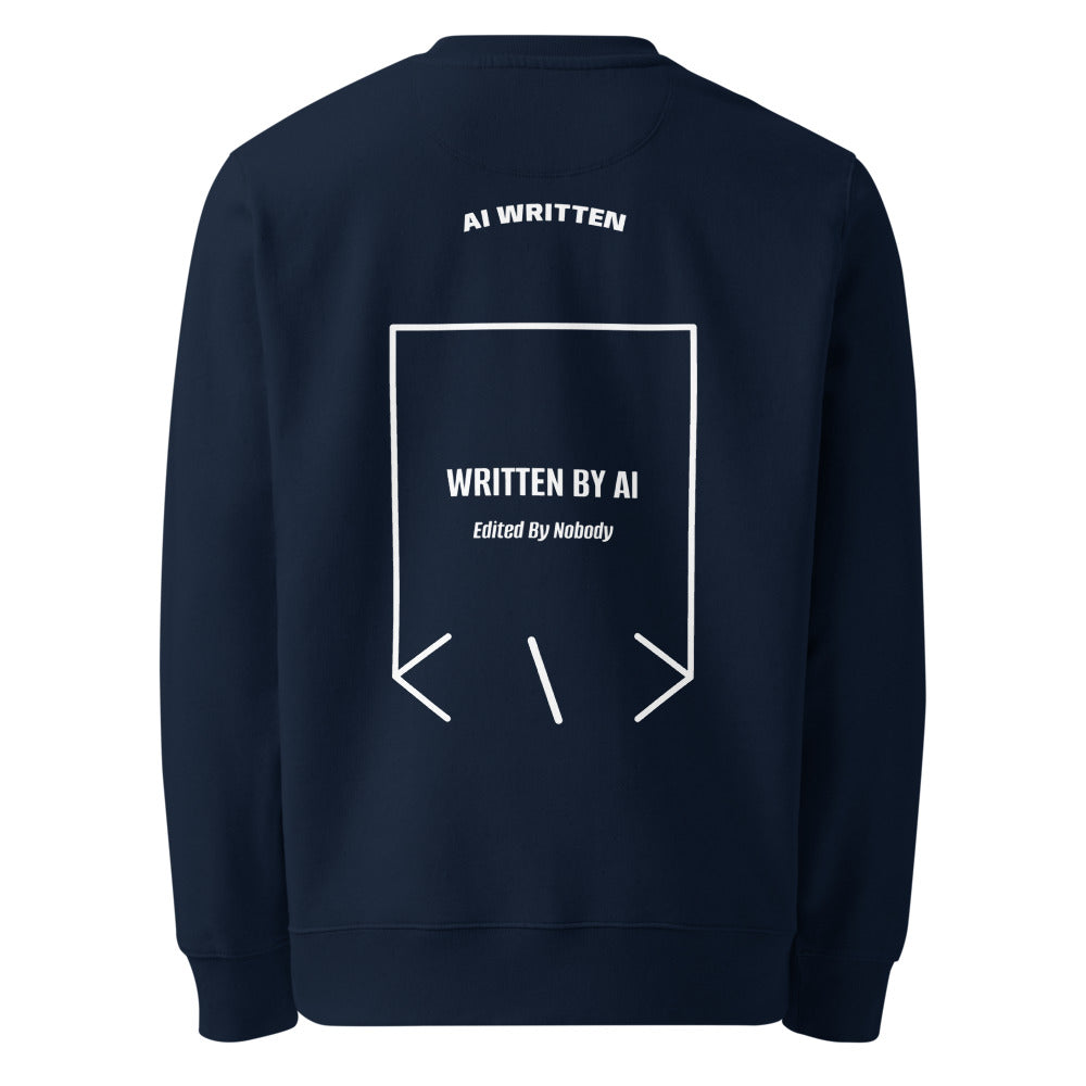 Written By AI — French Navy White back mockup