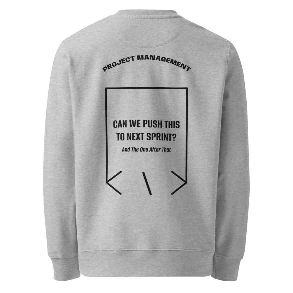 Can We Push This To Next Sprint? — Heather Grey Black back mockup