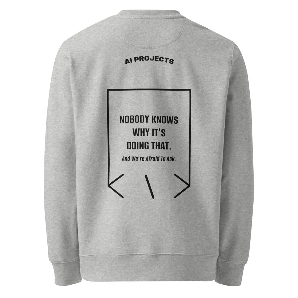 Nobody Knows Why It's Doing That. — Heather Grey Black back mockup