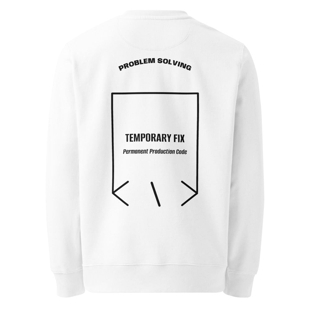 Temporary Fix — White Black back mockup