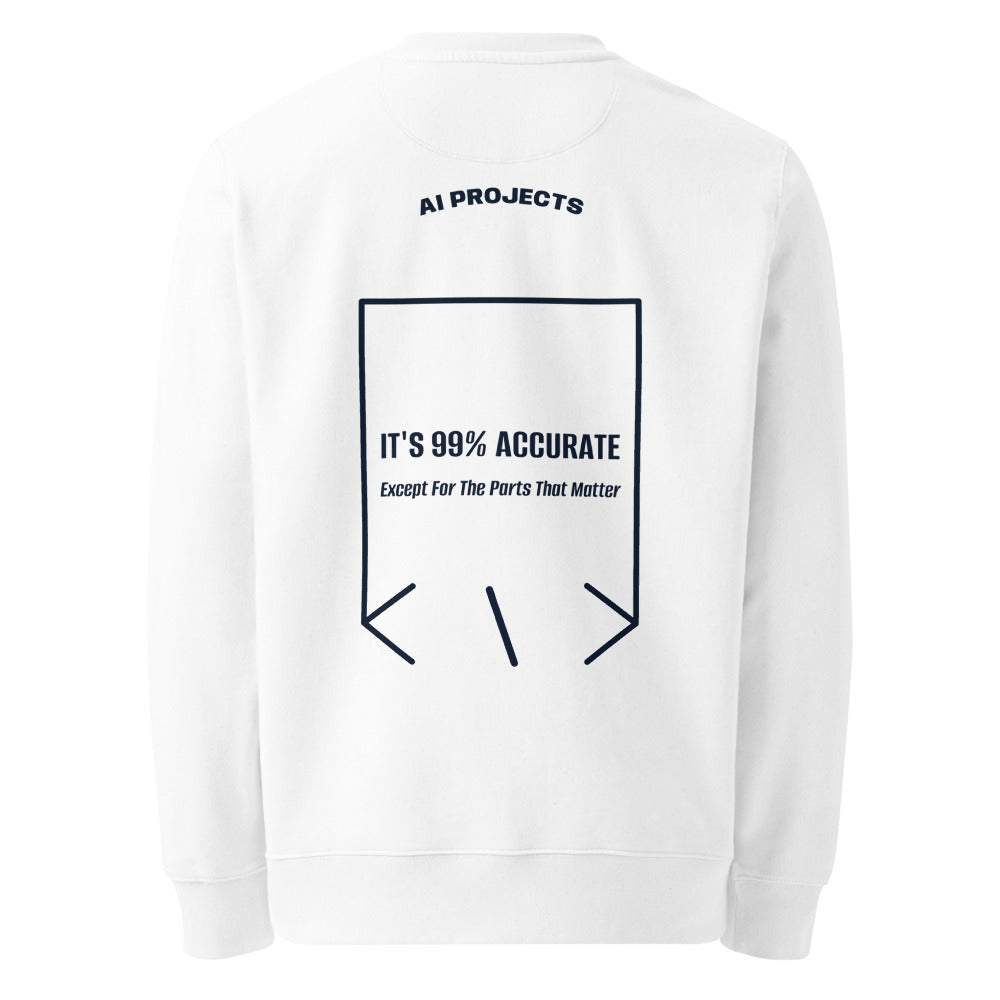 It's 99% Accurate — White French Navy back mockup
