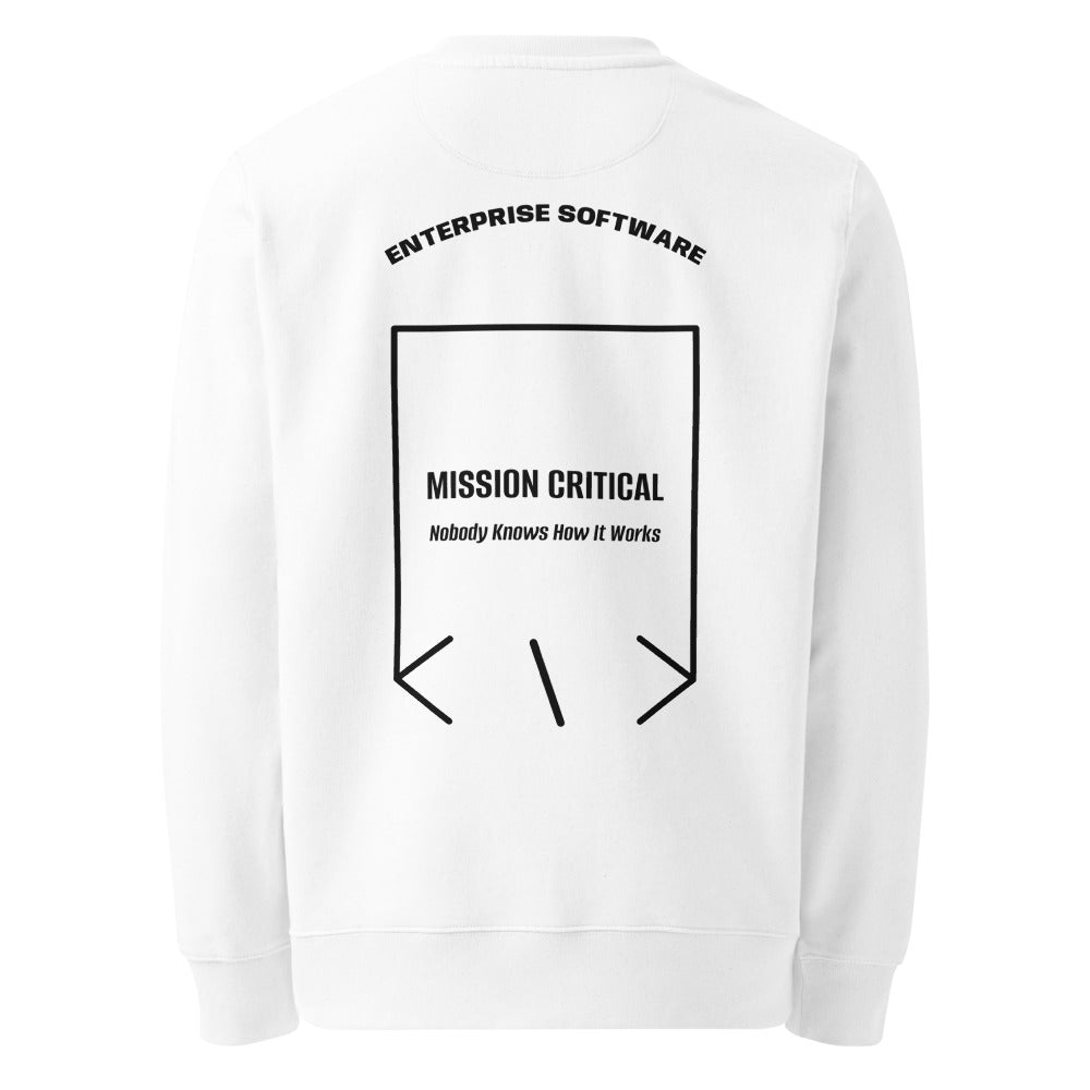 Mission Critical — White Black back mockup