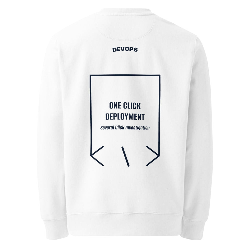 One Click Deployment — White French Navy back mockup
