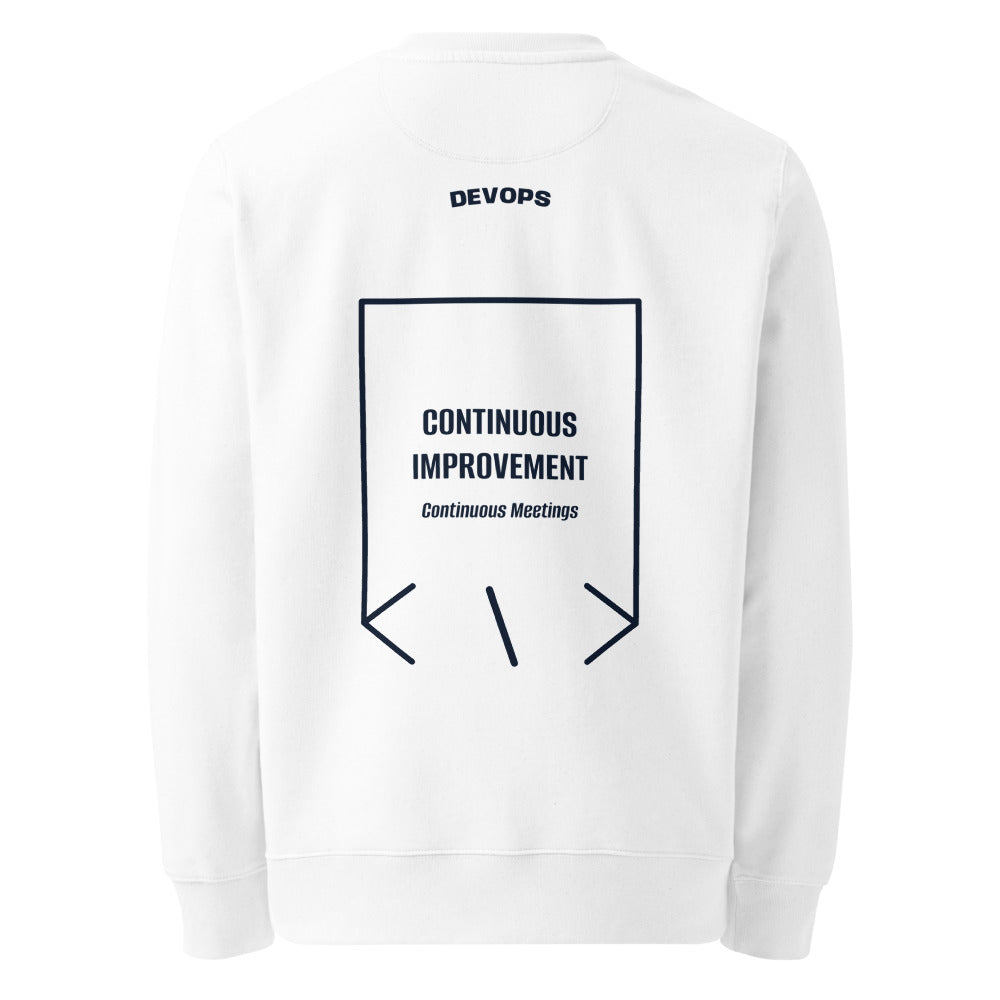 Continuous Improvement — White French Navy back mockup