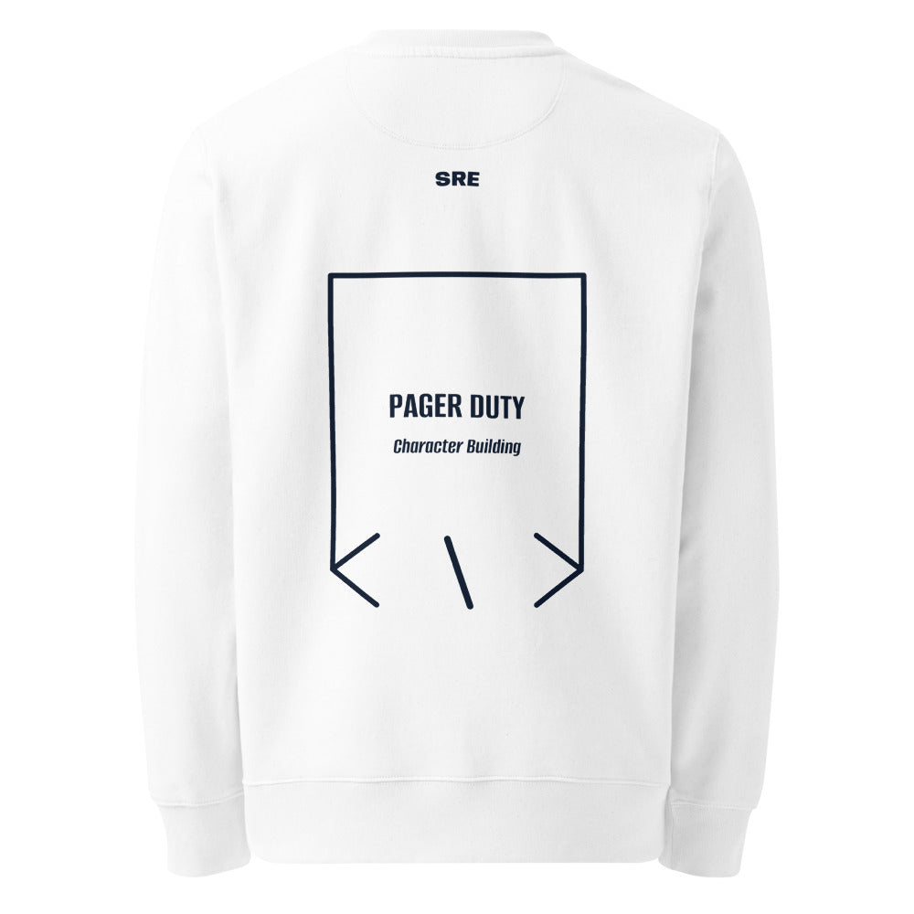 Pager Duty — White French Navy back mockup
