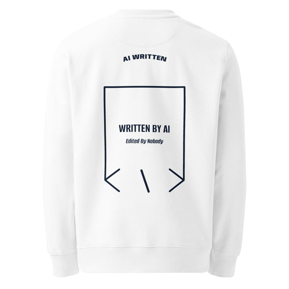 Written By AI — White French Navy back mockup