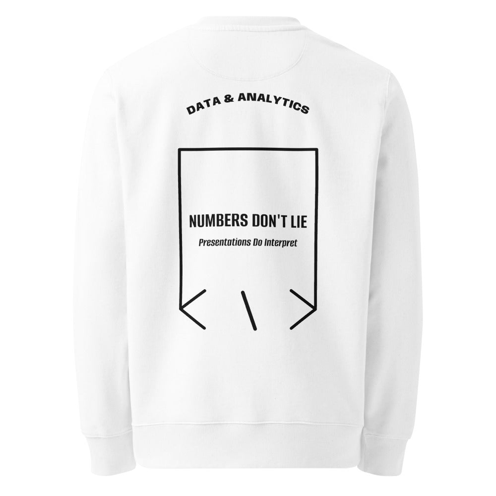 Numbers Don't Lie — White Black back mockup