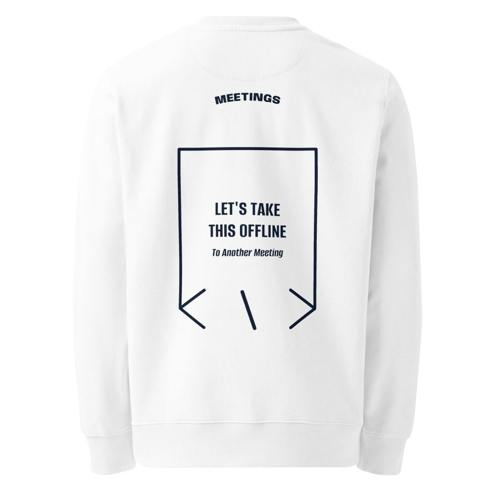 Let's Take This Offline — White French Navy back mockup