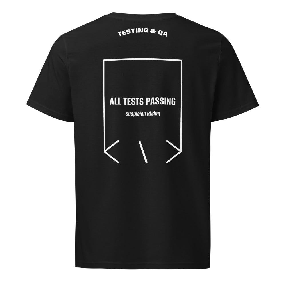 All Tests Passing — Black White back mockup