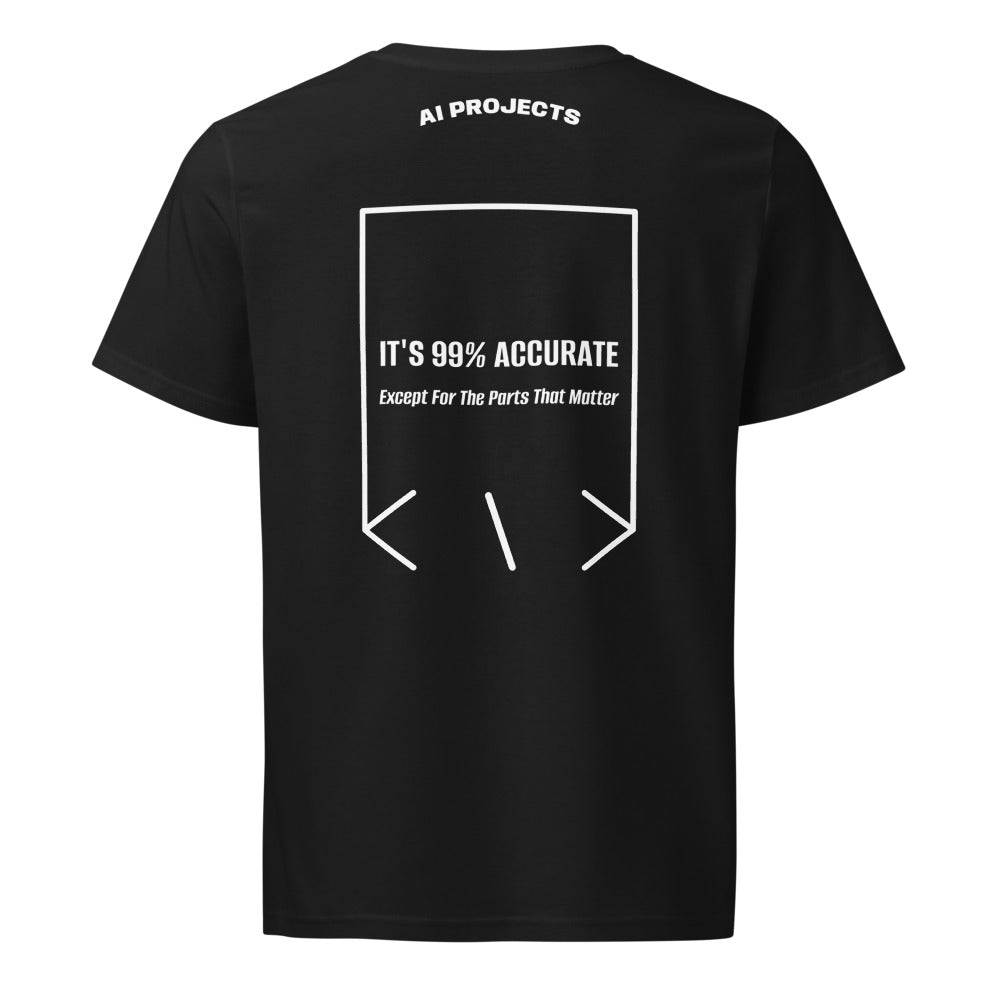 It's 99% Accurate — Black White back mockup