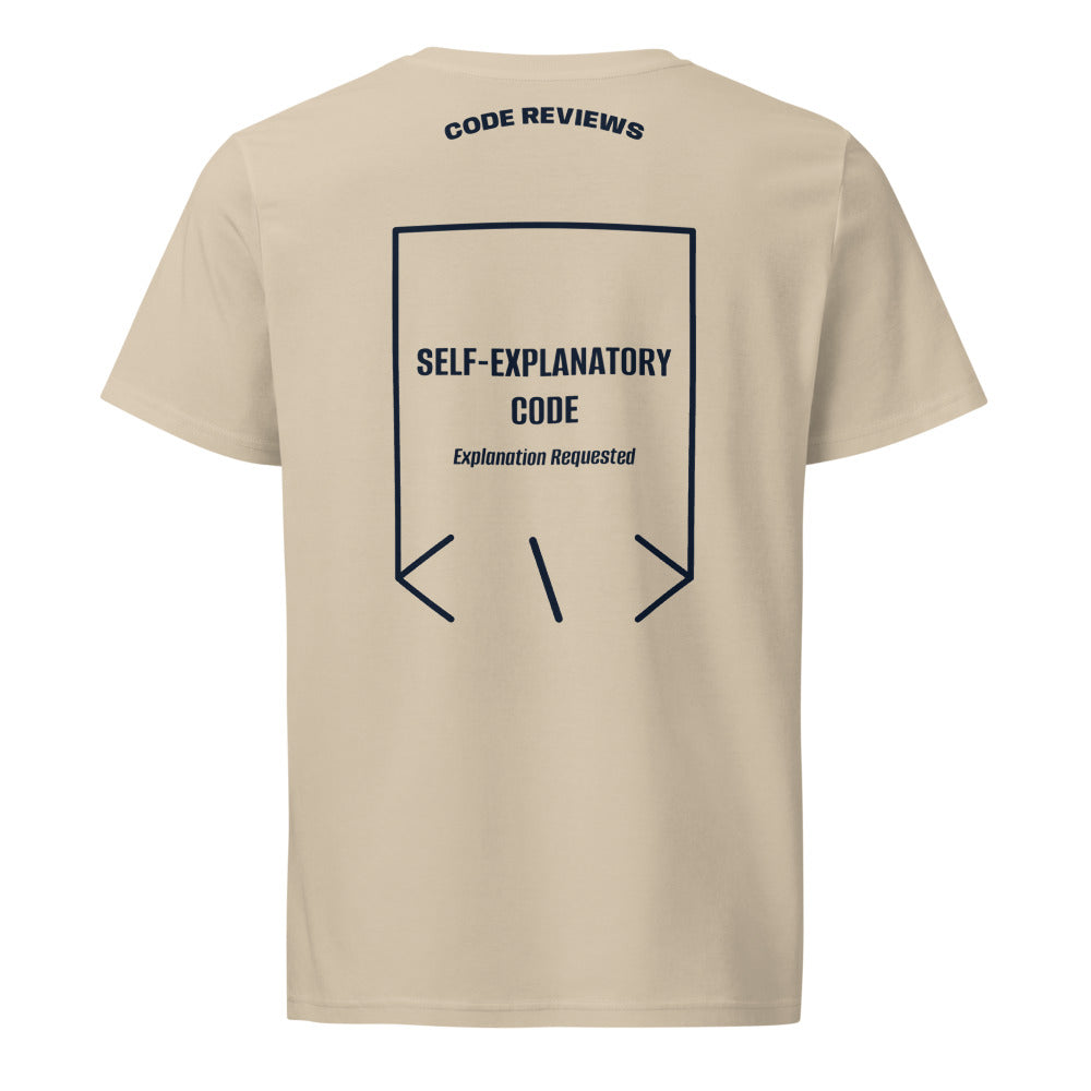 Self-Explanatory Code — Desert Dust French Navy back mockup