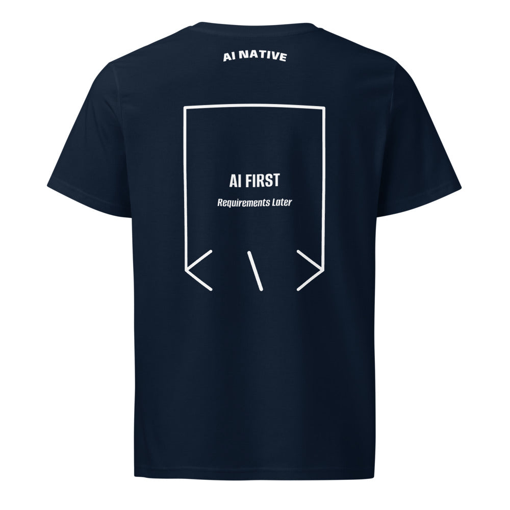 AI First — French Navy White back mockup