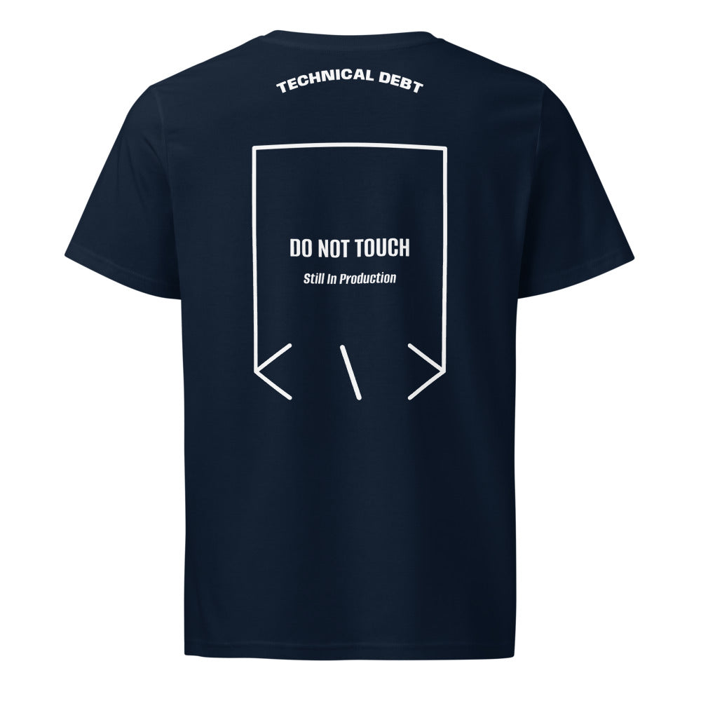 Do Not Touch — French Navy White back mockup