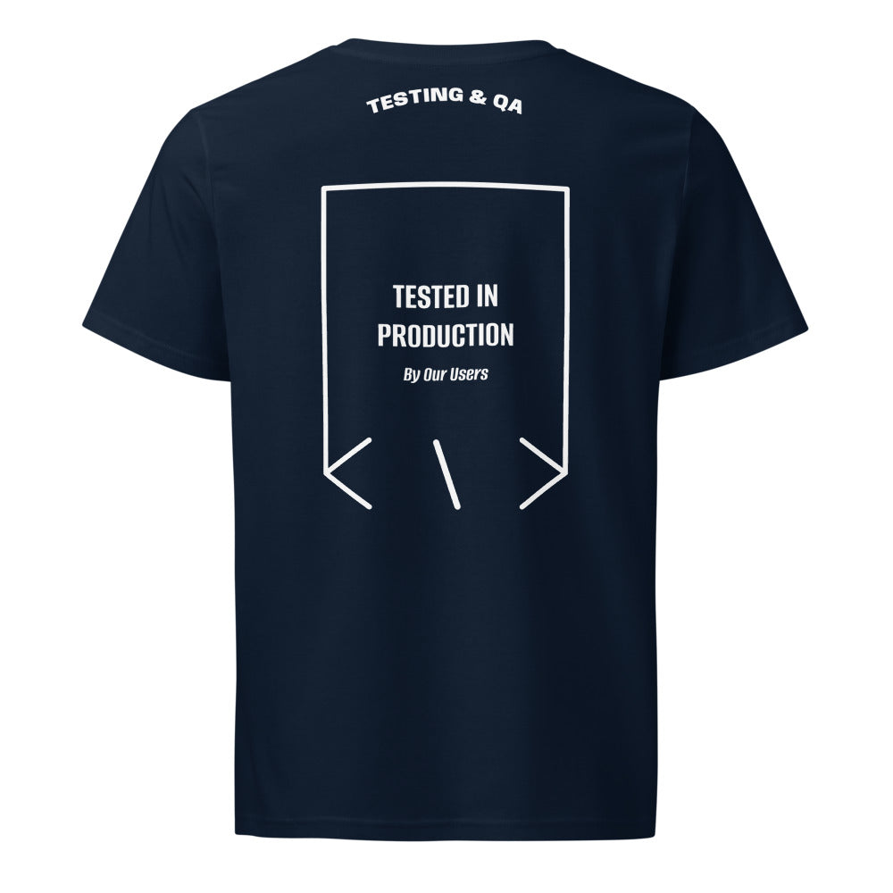 Tested In Production — French Navy White back mockup