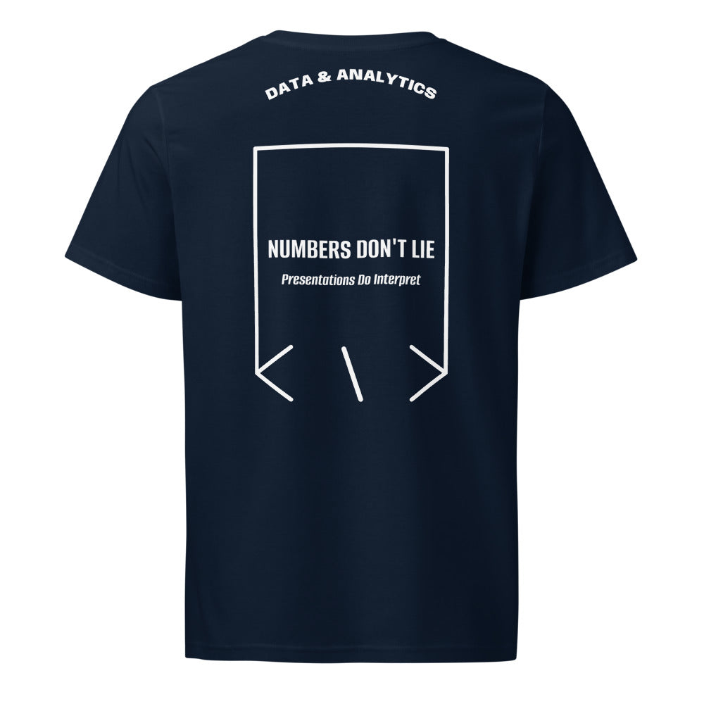 Numbers Don't Lie — French Navy White back mockup