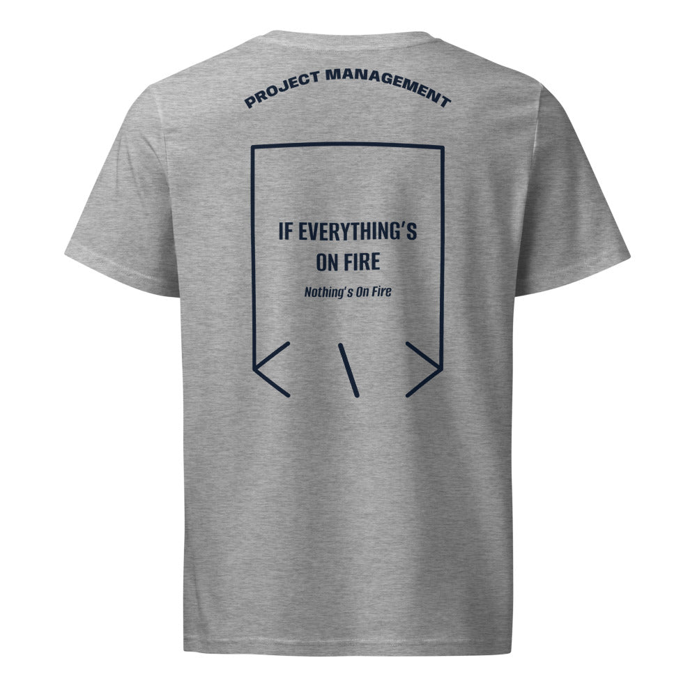 If Everything’s On Fire — Heather Grey French Navy back mockup