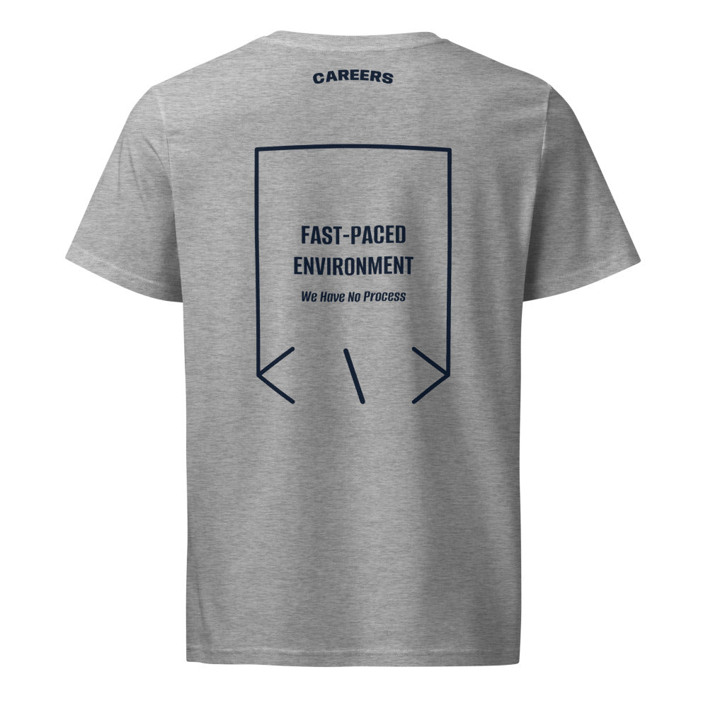 Fast-Paced Environment — Heather Grey French Navy back mockup