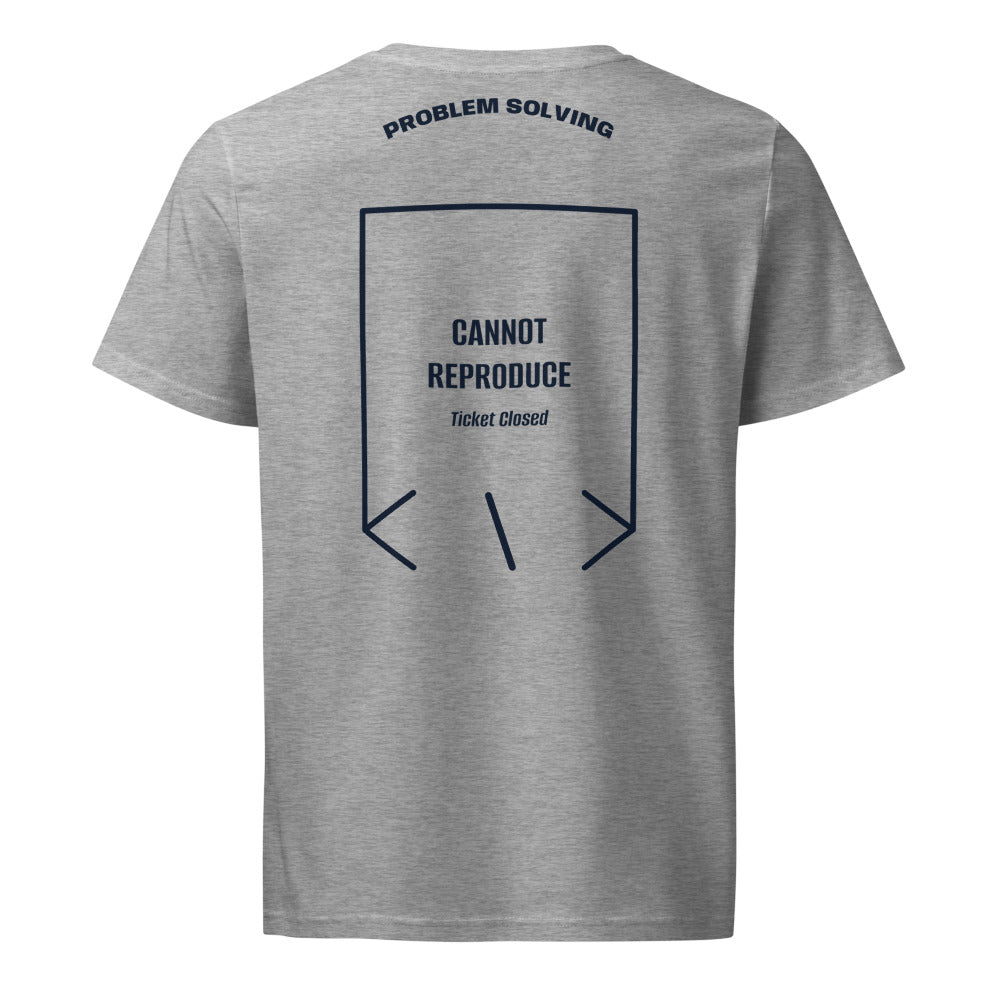 Cannot Reproduce — Heather Grey French Navy back mockup