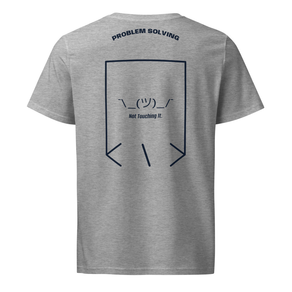 ¯\_(ツ)_/¯ — Heather Grey French Navy back mockup