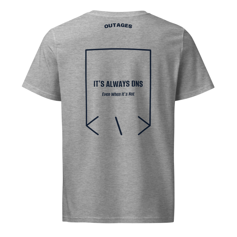 It's Always DNS — Heather Grey French Navy back mockup