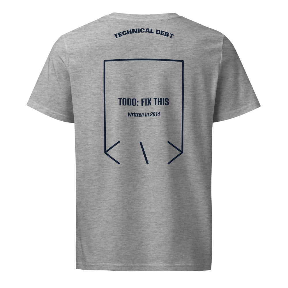 TODO: Fix This — Heather Grey French Navy back mockup