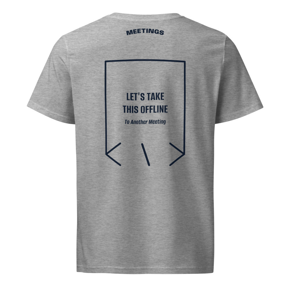Let's Take This Offline — Heather Grey French Navy back mockup