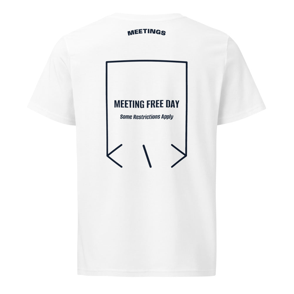 Meeting Free Day — White French Navy back mockup