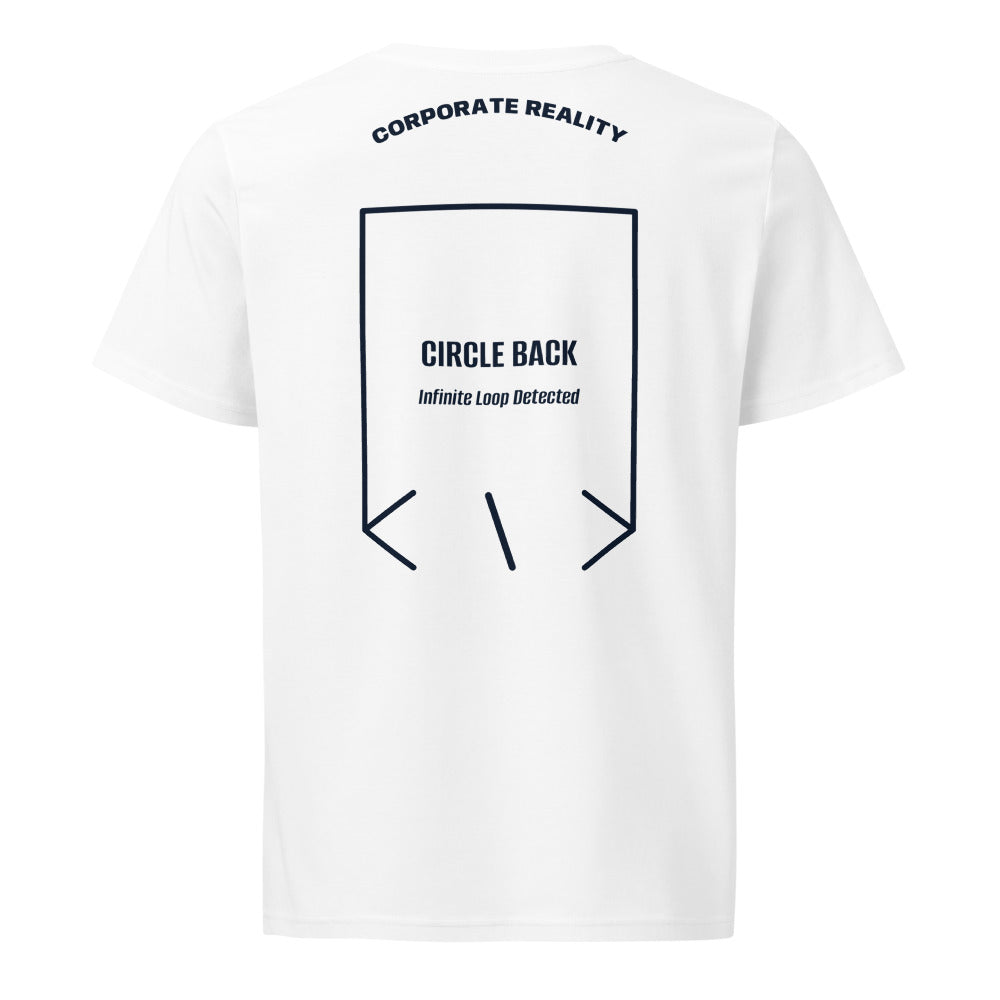 Circle Back — White French Navy back mockup