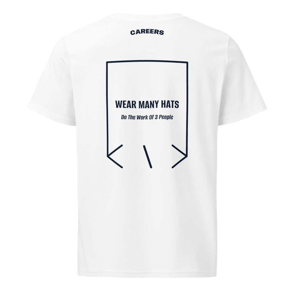 Wear Many Hats — White French Navy back mockup