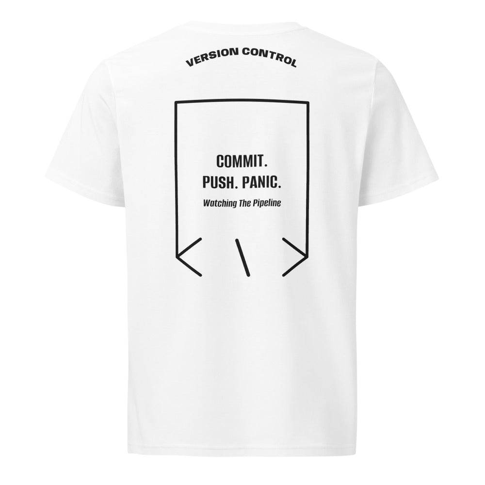 Commit. Push. Panic. — secondary back mockup