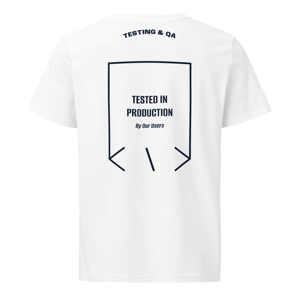 Tested In Production — White French Navy back mockup