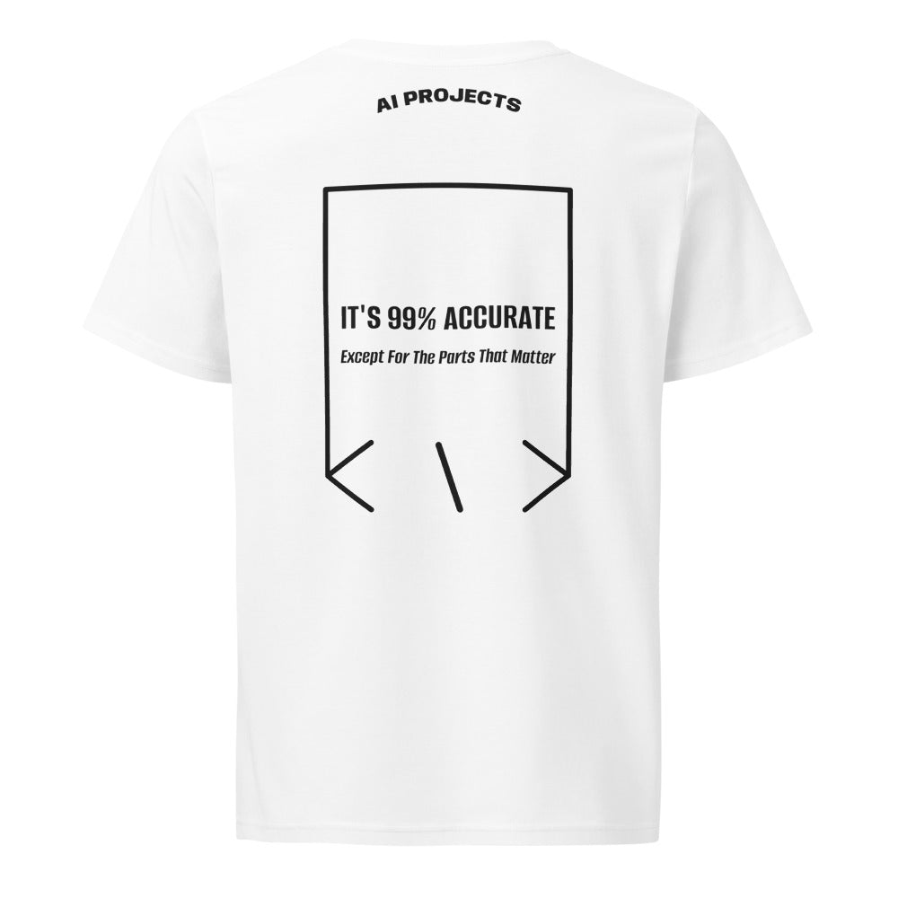 It's 99% Accurate — White Black back mockup