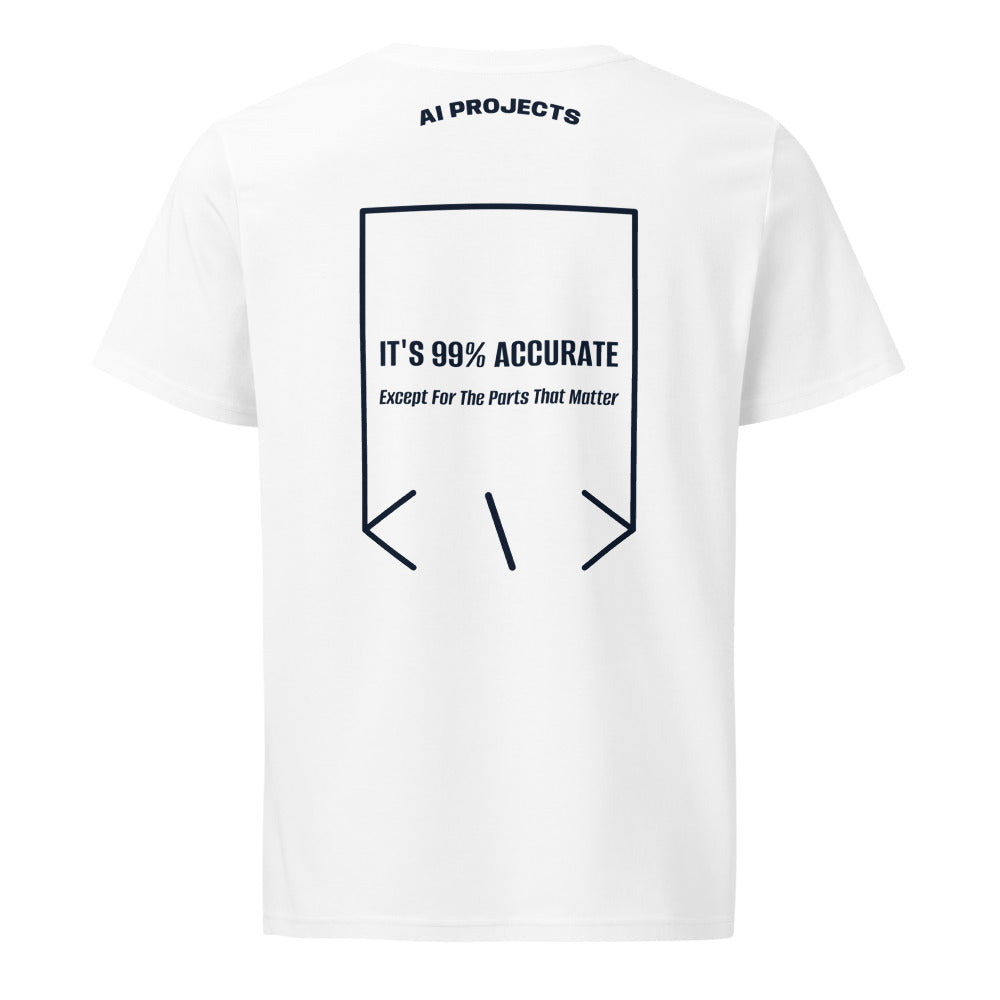 It's 99% Accurate — White French Navy back mockup