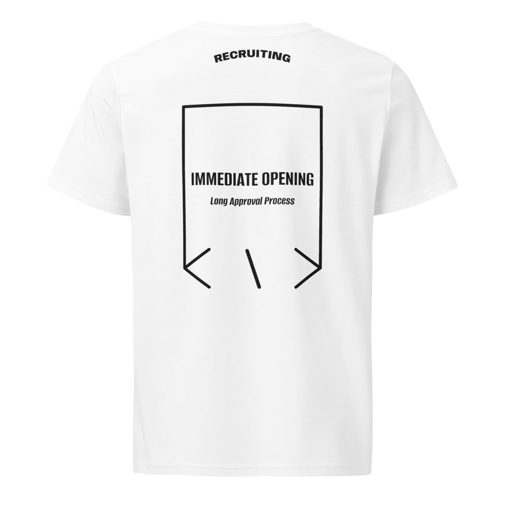 Immediate Opening — White Black back mockup