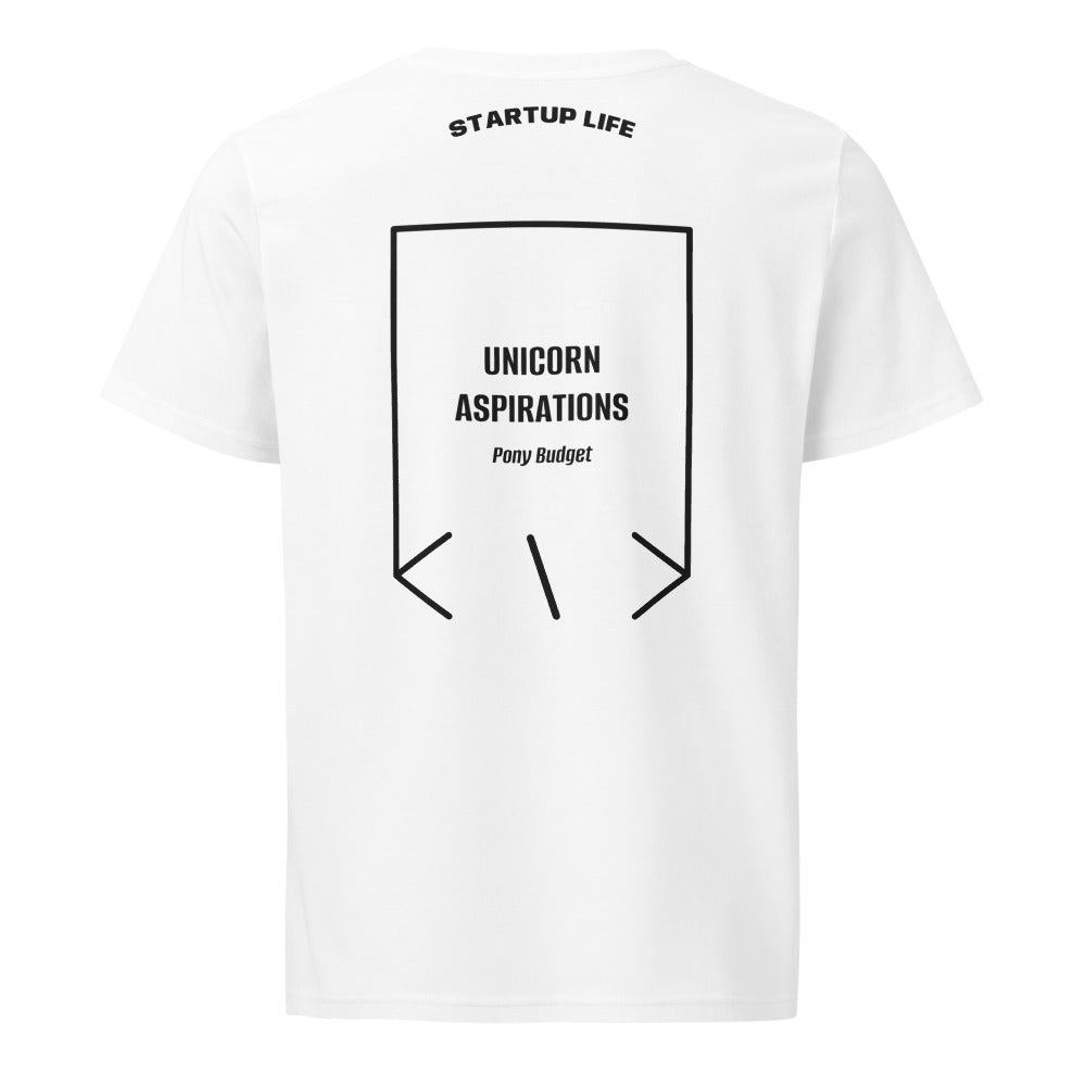 Unicorn Aspirations — White Black back mockup